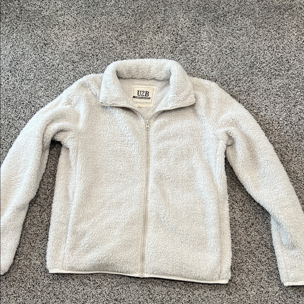 Women's White Fleece Jacket M